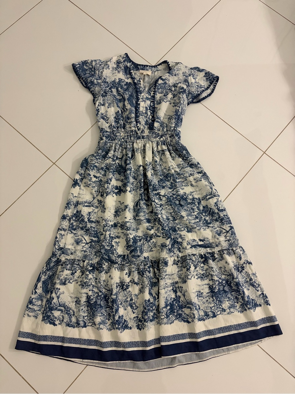 Gorgeous navy and white maxi dress